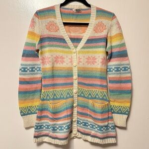 Michael Milea x Betsey Johnson Pastel Intarsia Cardigan